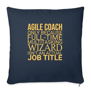 "Agile Coach Wizard | Agile" - Sofa pillowcase 17,3'' x 17,3'' (45 x 45 cm) - navy - Front