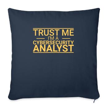 "Cybersecurity Analyst Trust | Cybersecurity" - Sofa pillowcase 17,3'' x 17,3'' (45 x 45 cm) - navy - Front