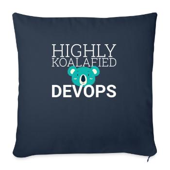 "DevOps Koalafied | Software Development" - Sofa pillowcase 17,3'' x 17,3'' (45 x 45 cm) - navy - Front