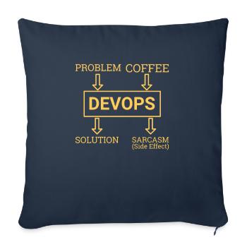 "DevOps Sarcasm | Software Development" - Sofa pillowcase 17,3'' x 17,3'' (45 x 45 cm) - navy - Front