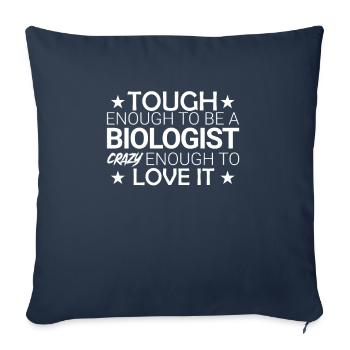 "Biologist Crazy | Biology" - Sofa pillowcase 17,3'' x 17,3'' (45 x 45 cm) - navy - Front