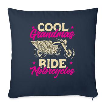 Femmes Moto Motard Fille MotoCycliste - Housse de coussin décorative 45 x 45 cm - bleu marine - Devant