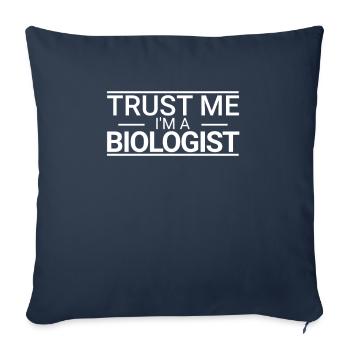 "Biologist Trust | Biology" - Sofa pillowcase 17,3'' x 17,3'' (45 x 45 cm) - navy - Front