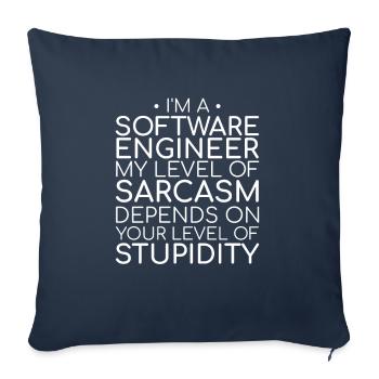 "Software Engineer Sarcasm | Programming" - Sofa pillowcase 17,3'' x 17,3'' (45 x 45 cm) - navy - Front