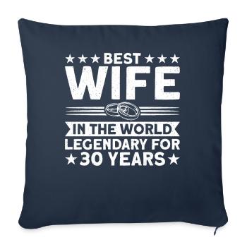 30 years married couple wedding anniversary gift - Sofa pillowcase 17,3'' x 17,3'' (45 x 45 cm) - navy - Front