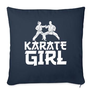 Karaté Sport Arts Martiaux Chinois - Housse de coussin décorative 45 x 45 cm - bleu marine - Devant