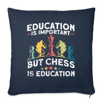 Pièce d’échecs Joueur d’échecs - Housse de coussin décorative 45 x 45 cm - bleu marine - Devant