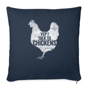 Drôle de poulet pour hommes Femmes Crazy Chicken Farmer - Housse de coussin décorative 45 x 45 cm - bleu marine - Devant