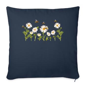 Marguerites Daisy Summer Daisies Jardin de fleurs - Housse de coussin décorative 45 x 45 cm - bleu marine - Devant