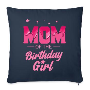 Femme Maman de la fille d’anniversaire Maman Maman Grand-mère - Housse de coussin décorative 45 x 45 cm - bleu marine - Devant