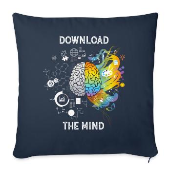 Download The Brain or Mind - Sofa pillowcase 17,3'' x 17,3'' (45 x 45 cm) - navy - Front
