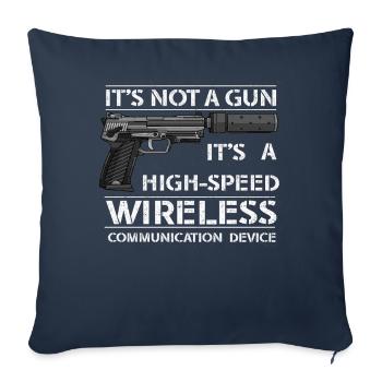 Ce n’est pas un mème d’arme à feu drôle ce n’est pas un pistolet - Housse de coussin décorative 45 x 45 cm - bleu marine - Devant