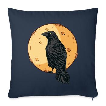 Beautiful Black Crow Raven Bird Watch. Birds Silho - Sofa pillowcase 17,3'' x 17,3'' (45 x 45 cm) - navy - Front