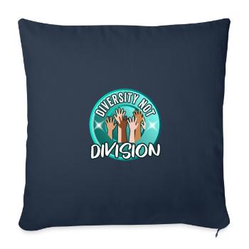Diversité pas Division Paix Amour Inclusion Humain - Housse de coussin décorative 45 x 45 cm - bleu marine - Devant