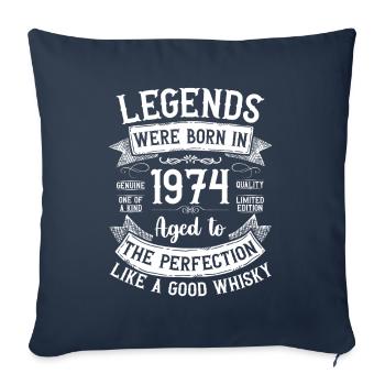Legends, Born 1974, Aged Like Good Whisky - Sofa pillowcase 17,3'' x 17,3'' (45 x 45 cm) - navy - Front