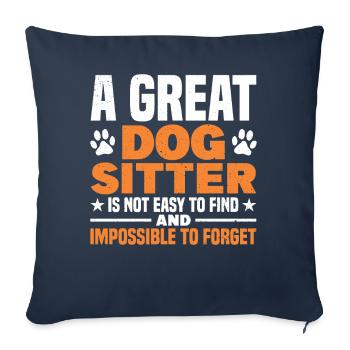 Dog Walker Sitter Business Dog Sitter - Housse de coussin décorative 45 x 45 cm - bleu marine - Devant