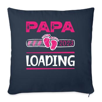 Papa 2023 Loading Dad To Be Baby Girl Father's Day - Sofa pillowcase 17,3'' x 17,3'' (45 x 45 cm) - navy - Front