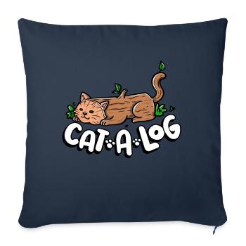 Funny Cat A Log Kitty Cat Kitten Tree Felling - Sofa pillowcase 17,3'' x 17,3'' (45 x 45 cm) - navy - Front