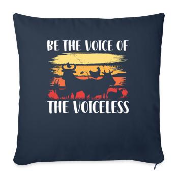 Soyez la voix de la voix du végétalien sans voix à base de plantes - Housse de coussin décorative 45 x 45 cm - bleu marine - Devant