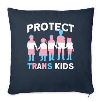 Protéger le Mois de la fierté LGBT Trans CSD - Housse de coussin décorative 45 x 45 cm - bleu marine - Devant
