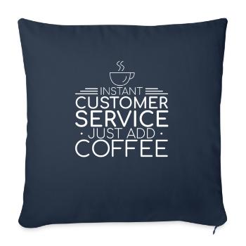 « Service à la clientèle Café | Gestion des services » - Housse de coussin décorative 45 x 45 cm - bleu marine - Devant