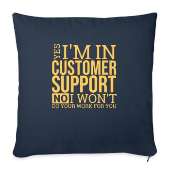 « Travail de support client | Gestion des services » - Housse de coussin décorative 45 x 45 cm - bleu marine - Devant