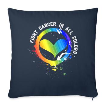 Le cancer aspire chaque soutien de combat de combattant de couleur - Housse de coussin décorative 45 x 45 cm - bleu marine - Devant