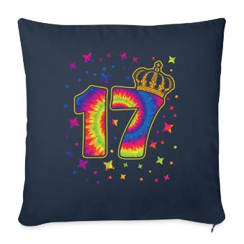 Tie-dye 17. Geburtstagsfeier 17 Jahre Alter - Sofakissenbezug 45 x 45 cm - Navy - Vorne