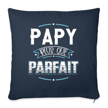 Papy idée cadeau grand père humour citation humour - Housse de coussin décorative 45 x 45 cm - bleu marine - Devant