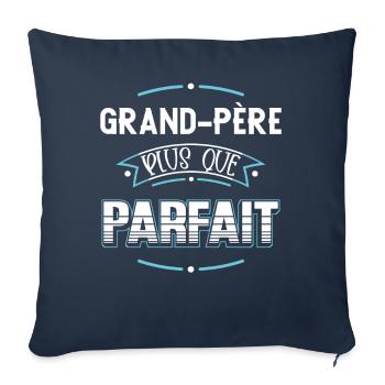 Papy idée cadeau grand père humour citation humour - Housse de coussin décorative 45 x 45 cm - bleu marine - Devant