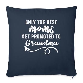 Seules les meilleures mamans sont promues à grand-mère - Housse de coussin décorative 45 x 45 cm - bleu marine - Devant