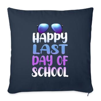 Bonne dernière journée des élèves et des enseignants - Housse de coussin décorative 45 x 45 cm - bleu marine - Devant