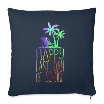 Bonne dernière journée des élèves et des enseignants - Housse de coussin décorative 45 x 45 cm - bleu marine - Devant
