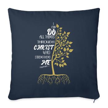 I Can Do All Things Through Christ Strengthens - Sofa pillowcase 17,3'' x 17,3'' (45 x 45 cm) - navy - Front