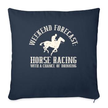 Prévisions du week-end Courses de chevaux Chance de boire - Housse de coussin décorative 45 x 45 cm - bleu marine - Devant
