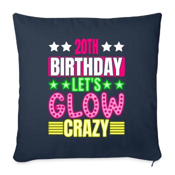20e anniversaire Let's Glow Crazy Colorful - Housse de coussin décorative 45 x 45 cm - bleu marine - Devant