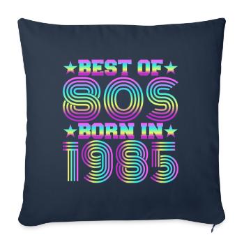 Le meilleur des années 80 Né en 1985 Vintage - Housse de coussin décorative 45 x 45 cm - bleu marine - Devant