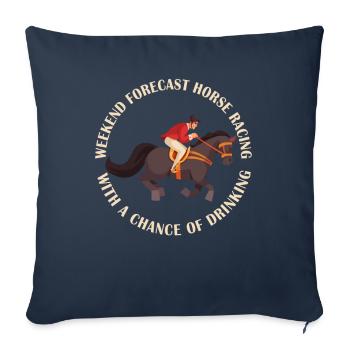 Prévisions du week-end Courses de chevaux Chance de boire - Housse de coussin décorative 45 x 45 cm - bleu marine - Devant