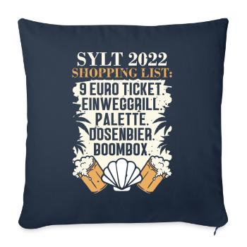 9€ ticket disposable grill pallet canned beer with - Sofa pillowcase 17,3'' x 17,3'' (45 x 45 cm) - navy - Front