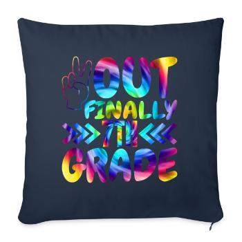 Out Endlich Grundschüler Der 7. Klasse - Sofakissenbezug 45 x 45 cm - Navy - Vorne