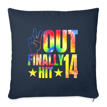 Finally hit 14 year old celebrant 14. - Sofa pillowcase 17,3'' x 17,3'' (45 x 45 cm) - navy - Front