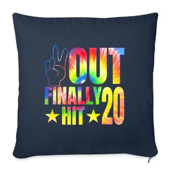 Enfin frappé le célébrant de 20 ans 20. - Housse de coussin décorative 45 x 45 cm - bleu marine - Devant