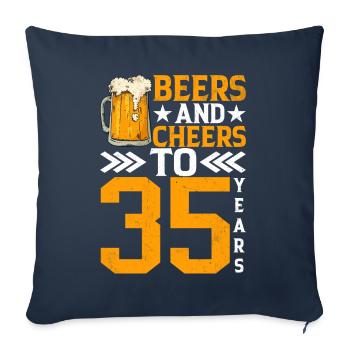 Cheers and beers to 35 years Frothy Mug Of Beer - Sofa pillowcase 17,3'' x 17,3'' (45 x 45 cm) - navy - Front