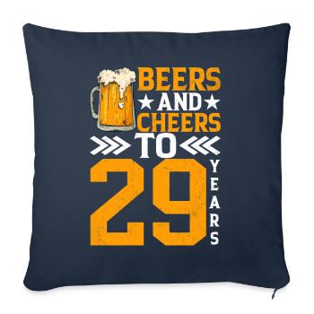 Cheers And Beer On 29 Years Frothy Mug Of Beer - Sofa pillowcase 17,3'' x 17,3'' (45 x 45 cm) - navy - Front