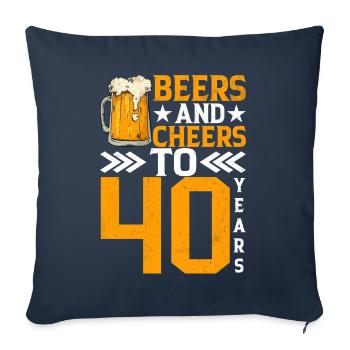 Cheers And Beer On 40 Years of Frothy Mug Of Beer - Sofa pillowcase 17,3'' x 17,3'' (45 x 45 cm) - navy - Front
