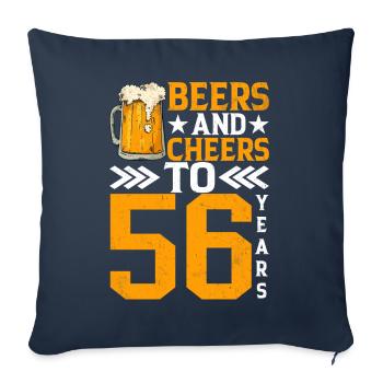 Cheers And Beer On 56 Years of Frothy Mug Of Beer - Sofa pillowcase 17,3'' x 17,3'' (45 x 45 cm) - navy - Front