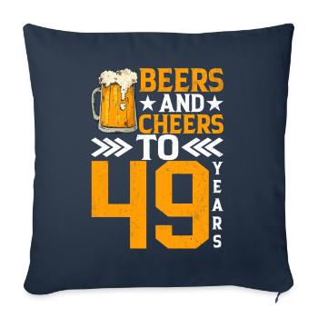 Cheers And Beer To 49 Years Frothy Mug Of Beer - Sofa pillowcase 17,3'' x 17,3'' (45 x 45 cm) - navy - Front