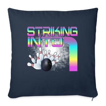 Hitting In 4 Bowling Bowlers 4th Birthday Party - Sofa pillowcase 17,3'' x 17,3'' (45 x 45 cm) - navy - Front