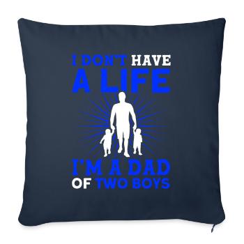 Vintage Père Papa Deux Garçons - Housse de coussin décorative 45 x 45 cm - bleu marine - Devant