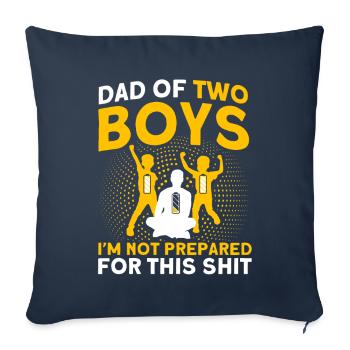 Non préparé Père Papa Deux garçons - Housse de coussin décorative 45 x 45 cm - bleu marine - Devant
